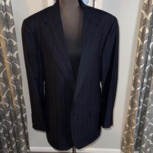 Polo University Club by Ralph Lauren Navy Pin Striped Wool Blazer